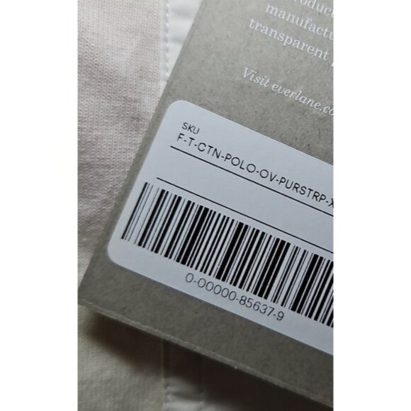 Everlane Striped Collared Polo Shirt Size XS New Organic Cotton Preppy Office - Picture 4 of 8